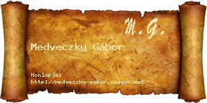 Medveczky Gábor névjegykártya